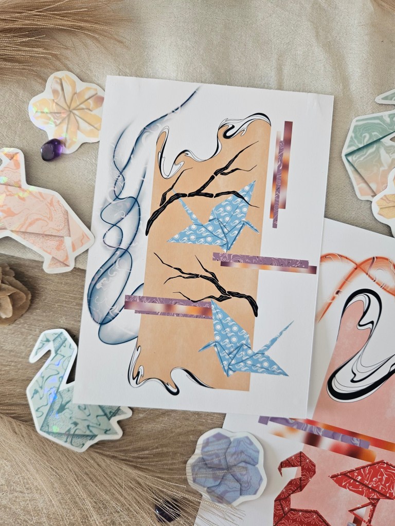 Illustration Origami Grues