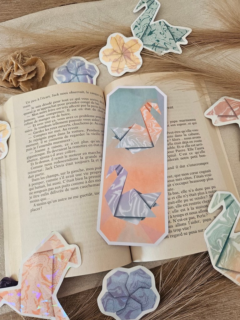Marque-page Origami Cygnes
