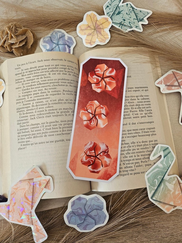 Marque-page Origami Fleurs